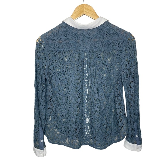 Anthropologie Maeve Lace Embroidered Semi-Sheer Top  4P - Picture 2 of 10